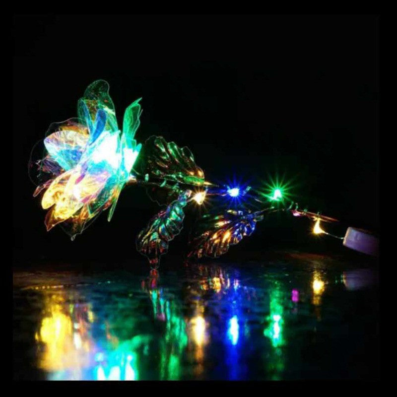 Холограмна роза /гигант/ в луксозна опаковка с LED светлини