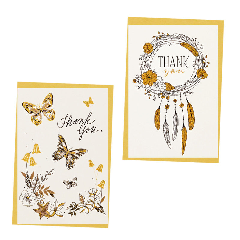 Картичка "Happy Birthday / Thank you" с брокатени елементи и плик