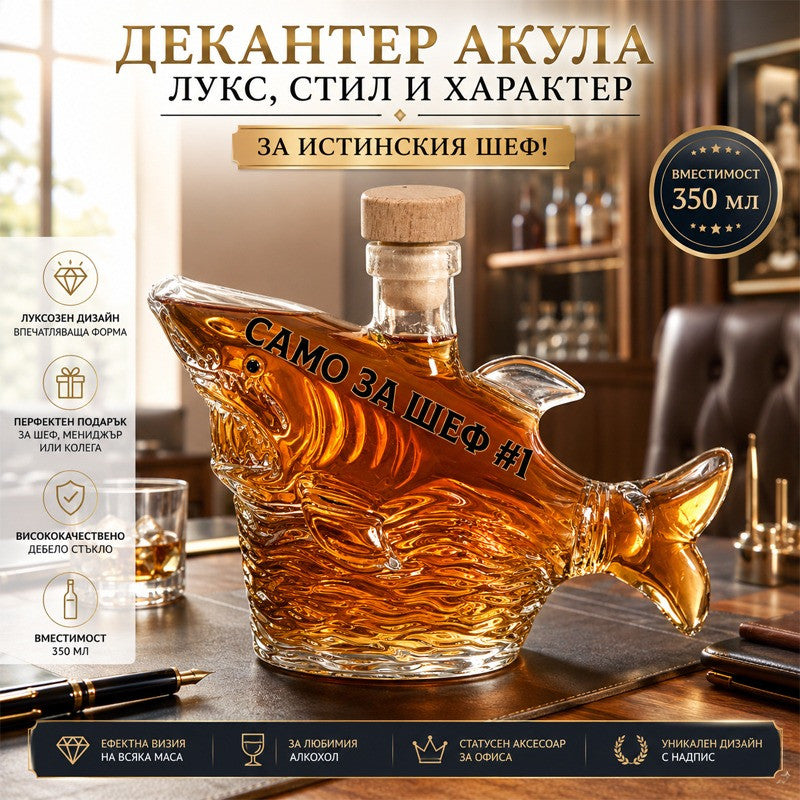 Декантер „Само за Шеф #1“ от стъкло /350 мл./
