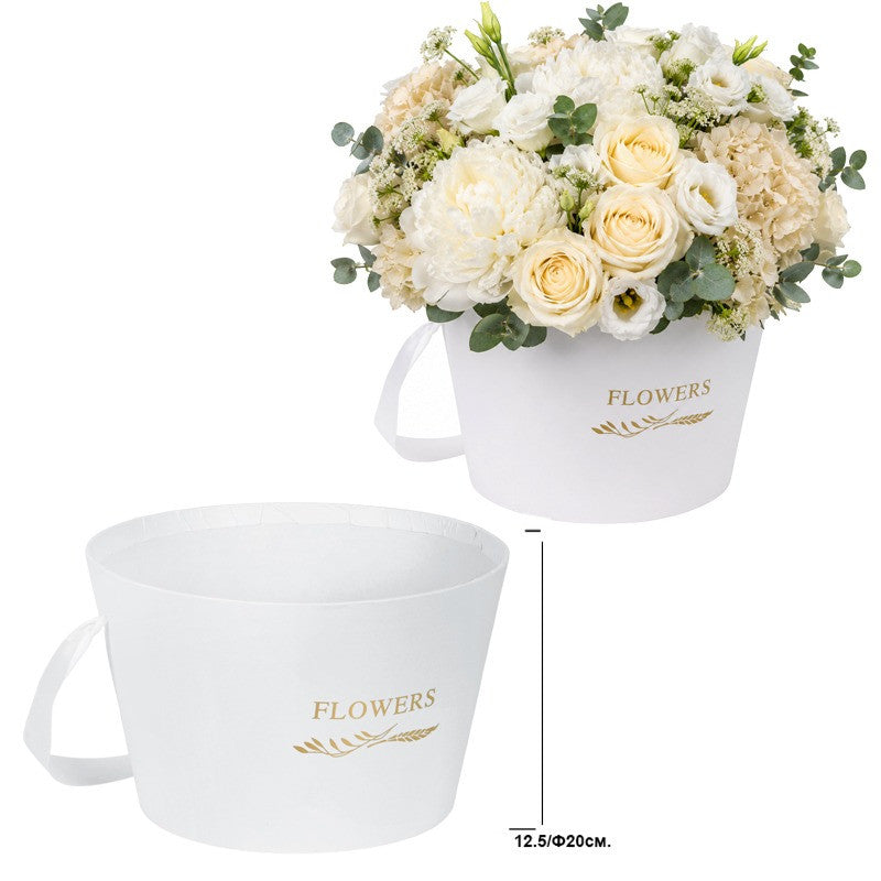 Подаръчна кутия кашпа „FLOWERS“ с дръжка