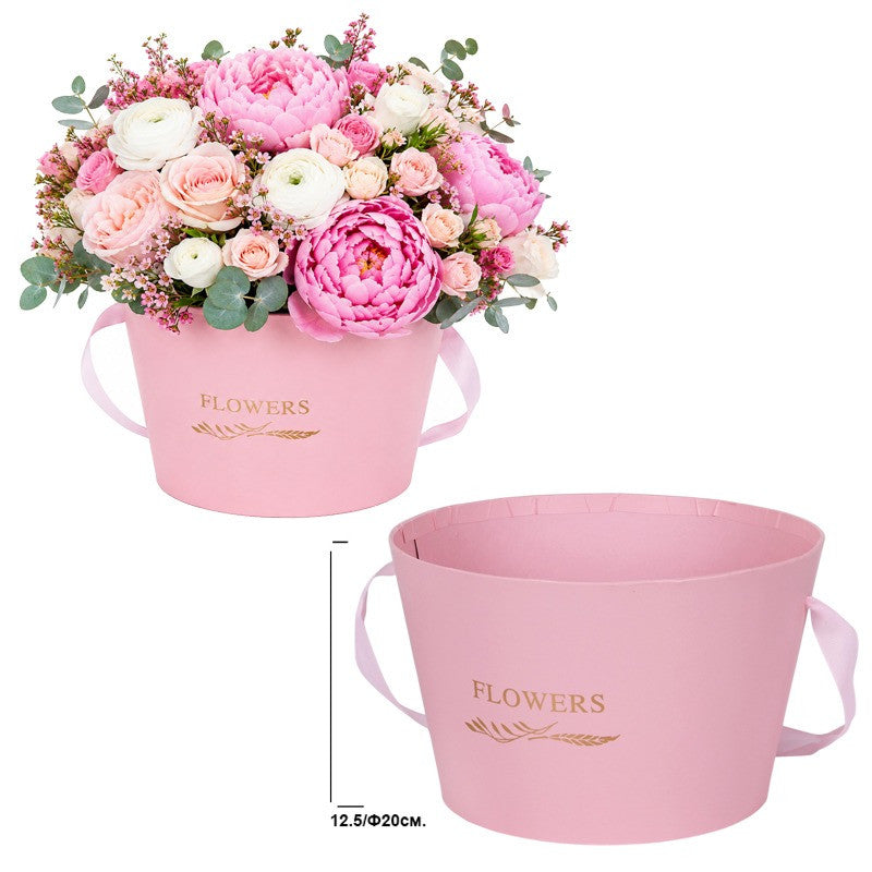 Подаръчна кутия кашпа „FLOWERS“ с дръжка