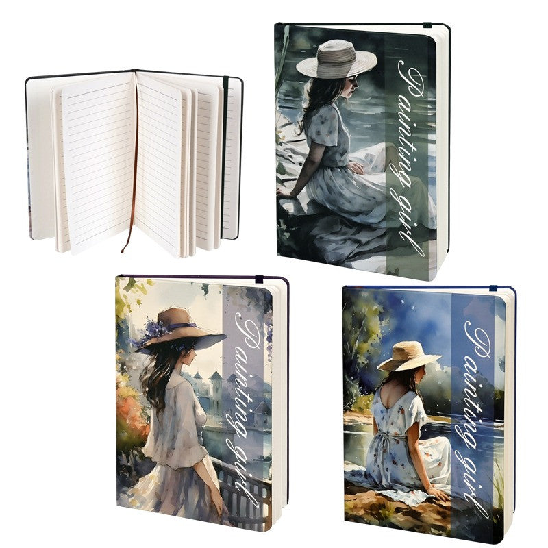 Бележник А5 „Painting Girl“ с твърди корици /12 броя в дисплей микс/