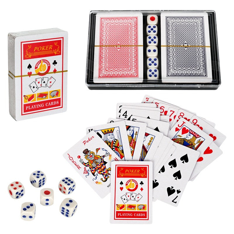 Комплект карти /пластик/ „POKER“ с 2 тестета и 6 зарчета